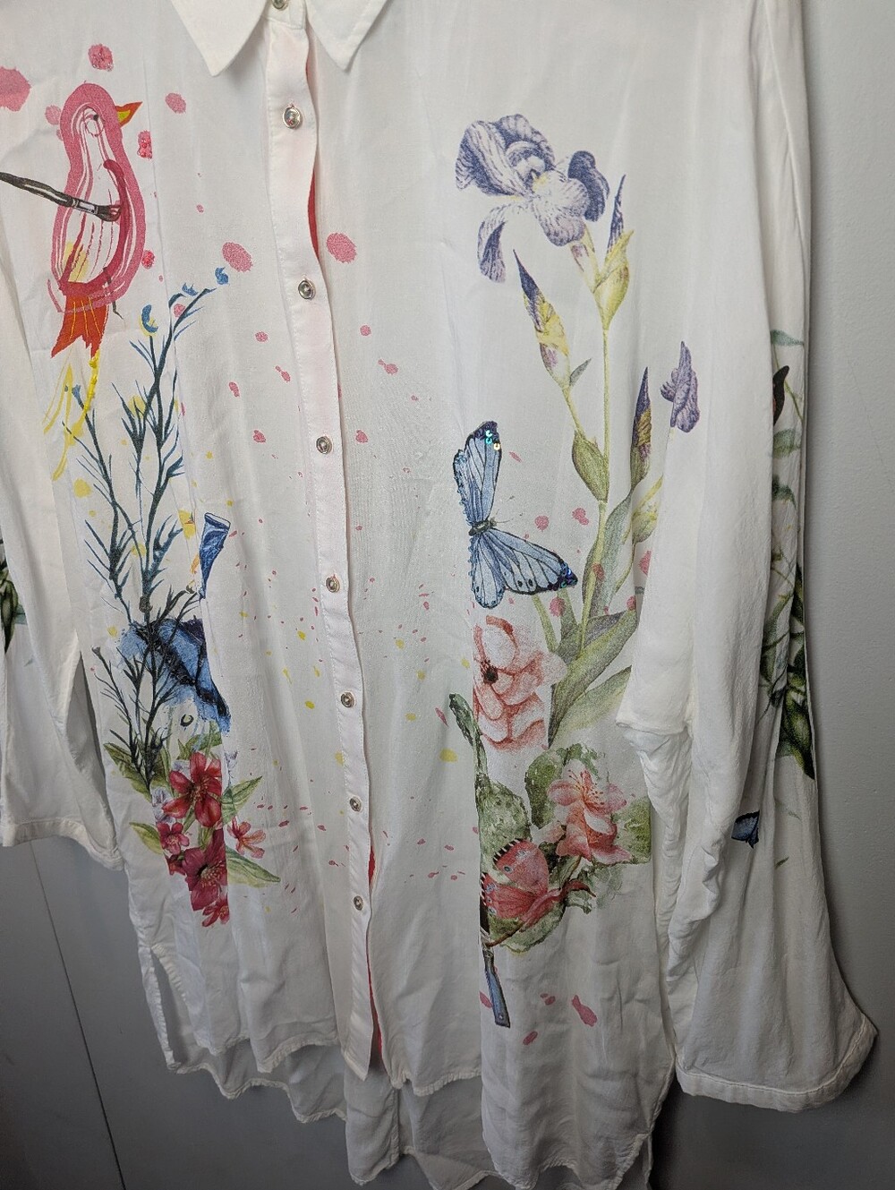 DESIGUAL Women Blouse Loose Fit Colorful Size XXL EUR = XL US Plus Size Floral - Picture 5 of 14